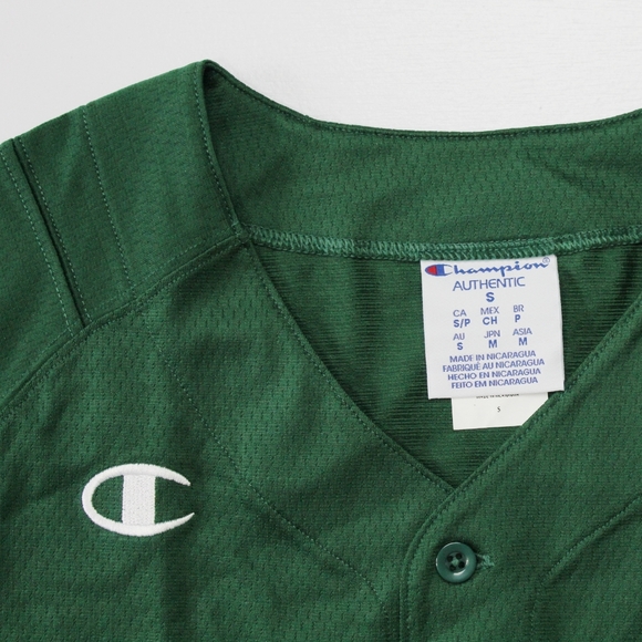 Champion Full Button Short Sleeve Green Jersey - Picture 4 of 6